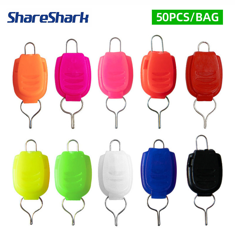 Fishing Rod Combo - ShareShark 50개/봉 낚싯줄 홀더 버클 스토퍼